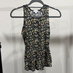 Wilfred Floral Sleeveless Peplum Top